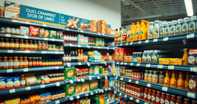 Etiqueta para gondola de supermercado: Organização